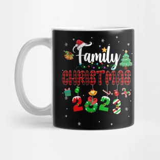 Family Christmas 2023 Matching Red Plaid Squad Santa Elf Mug